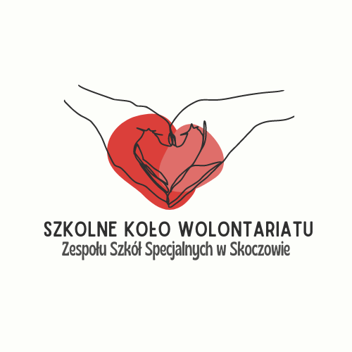 Logo Szkolnego Koła Wolontariatu Zespołu Szkół Specjalnych w Skoczowie – dłonie trzymające serce