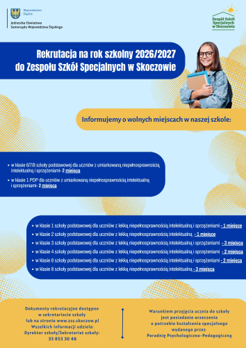 plakat informujący o wolnych miejscach